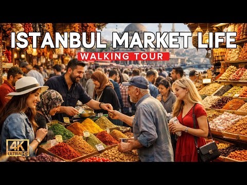 Istanbul Turkey 4K Walking Tour | Eminönü Market Prices, Shopping Streets & Spice Bazaar