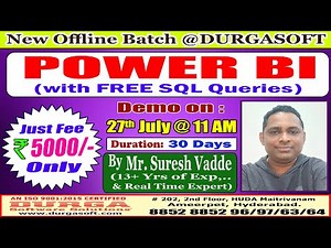 POWER BI Offline Training @ DURGASOFT