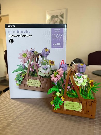 Mini Blocks Flower Basket Crafting Ideas