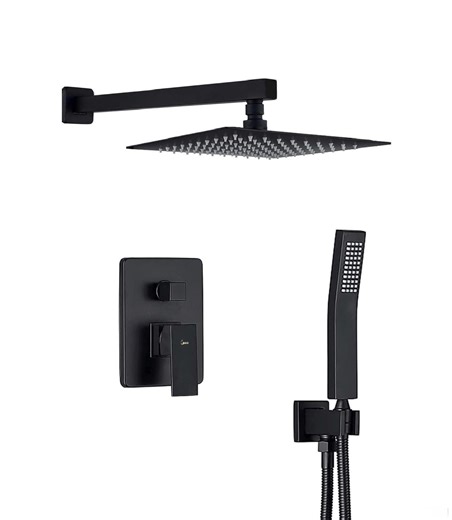 Pressure Balance Shower System Matte Black with Handheld | MAX Faucets