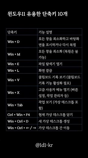 윈도우11 유용한 단축키 10개