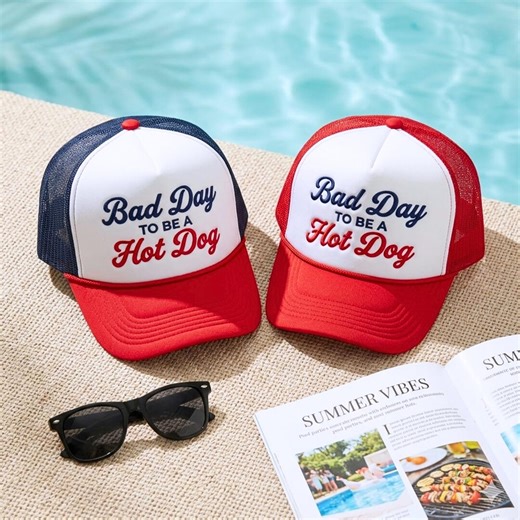 Embroidered Foam Trucker Cap, Funny Hot Dog Hat, Summer Vibes - Etsy