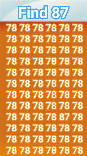 Find the number 87 and comment your answer