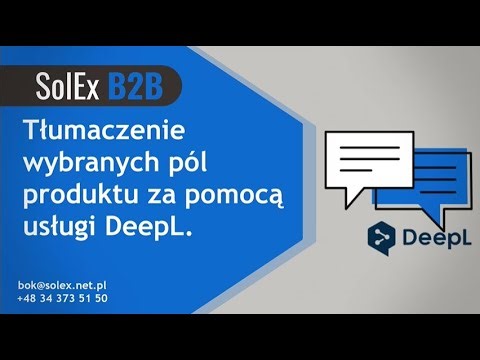 Tłumaczenie wybranych pól produktu za pomocą usługi DeepL.