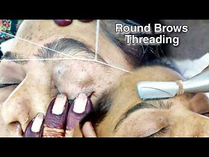 Round Shape Eyebrow Threading Step by Step ✨ | Salon Technique