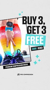 🚨EXCLUSIVE WAREHOUSE SALE Buy 3, Get 3 free offer. Limited time only – Shop now! 🕒🧦 #CODE: B3G3 | PRO Compression