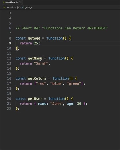 JavaScript functions can return LITERALLY anything! 🎯 #coding #programminglanguage #frontendcourse