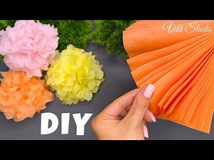 How to make Easy Tissue Paper Flowers DIY Paper Craft Tutorial