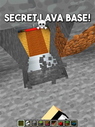 Minecraft Secret Lava Base 🤓 (Montagem Hikari) #shorts #minecraft