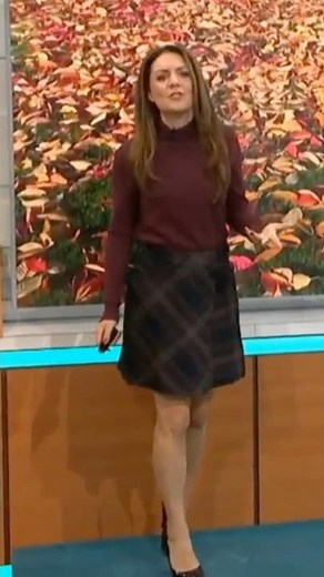 Laura Tobin Purple Turtleneck & Plaid Skirt