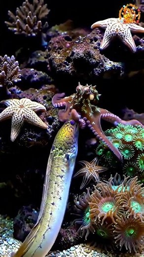 Eel Vs Octopus #OceanBattle #EelVsOctopus #PredatorVsPredator #Nature #UnderwaterBattle #MorayEel