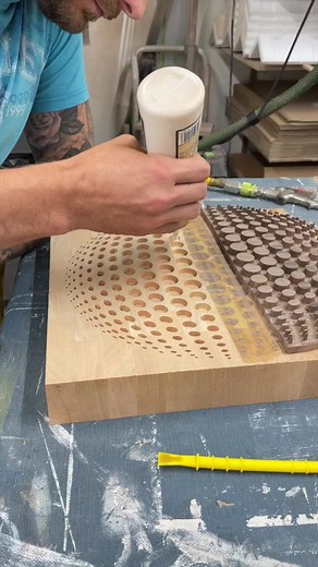 Cherry Cutting Board with Walnut Inlay Sphere Pattern