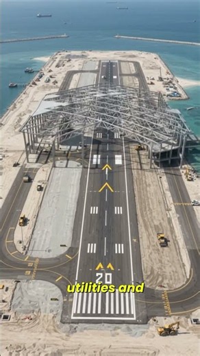 HOW THEY BUILD A MASSIVE AIRPORT ON THE OCEAN ✈️ #automobile #aviation #airport #travel #msfs2020