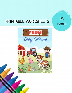 Farm Coloring Pages | Fun Copy Coloring Book (PDF) - Etsy