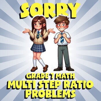 Multi Step Ratio Problems SORRY Math Game - No Prep Grade 7 Review