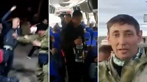 Vlad’s drunk recruits fight EACH OTHER & hand out vodka as they're sent to front