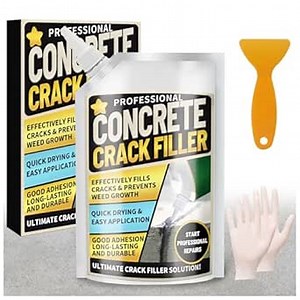 Concrete Crack Filler, 3.3 LB High Elasticity Cement Crack Filler, Gray Self Leveling Concrete Hole Repair, Flexible Flooring Cement Sealant for Driveway, Walkway, Foundation, Patio, Joint,Outdoor