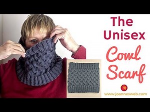 Knitted Unisex Cabled Scarf - Knitting Scarf for Men