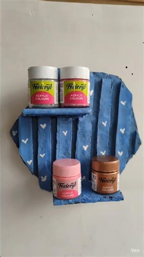 Handmade Wall-Mounted Acrylic Paint Holder | DIY Cardboard Craft 🎨🖌️ #diy#craft#art#shorts #handmade