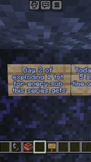 Day 2 of exploding 1 tnt block for every sub i get