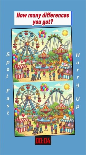 Theme Park Puzzle 🎡 How Many Differences Did You Find? 👀 #shorts