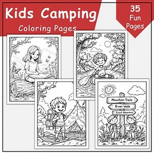 Printable Camping Coloring Pages: Fun Kids’ Outdoor Adventure to Color