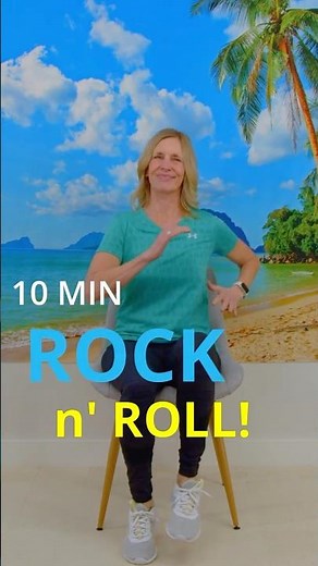 Fun Chair Exercises for Seniors with Rock & Roll Music #chairexercises #exercisesforseniors