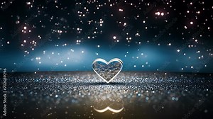 A stunning closeup of the night sky with a beautiful heartshaped constellation shining brightly amidst the sea of stars. The minimalist podium below adds an elegant touch to the overall image.