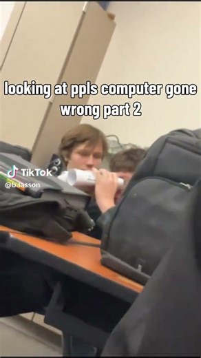 Looking at people’s computer screens GONE WRONG 😬 #school #funny #gonewrong #tiktok #fyp #shorts