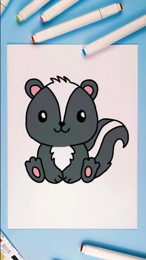 How to Draw a Skunk | Quick Drawing | Short 🦨🎨 #drawing #drawanything #art