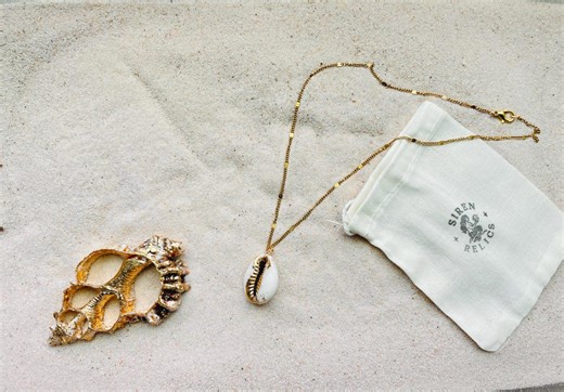 Gold Cowrie Shell Necklace | Ocean Talisman Jewelry | Boho Coastal Necklace - Etsy