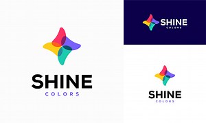 Bunte Stern-Logo-Designs Konzept-Vektor-Illustration, Shine...