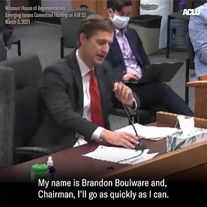 Brandon Boulware, a father in Missouri, said he chose to testify, because he wants the state lawmakers to understand that proposed legislation to ban transgender children from playing on girls sports team would have real effects on people. “It will affect my daughter. It will mean that she cannot play on the girls’ volleyball team, or dance squad, or tennis team. I ask you, please don’t take that away from my daughter, or the countless others like her who are out there. Let them have their child