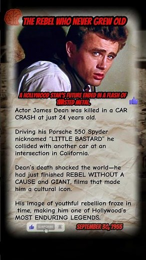 James Dean Dies in Car Crash | September 30, 1955 | Hollywood Legend