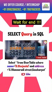✅Select Query in SQL 👆 #memes #funnyshorts #trending #itmemes #tamiltech #techviral #trendingtech #viralshorts #funnymemes #funnymoments #funnycomedy #funnyclips | KaaShiv InfoTech Company