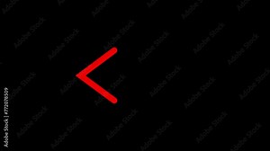 Blinking arrow animation, arrow direction sign on arrow icon.