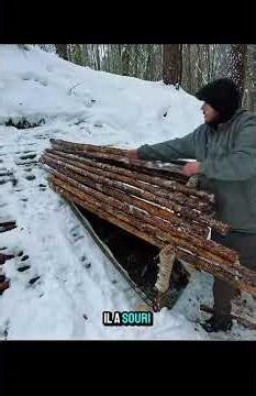 Construire un abri pour survivre à l’hiver #apprendre #construction #artisan #diy