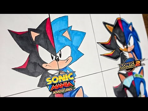 Drawing SONIC vs SHADOW in 4 Different Styles Part 4