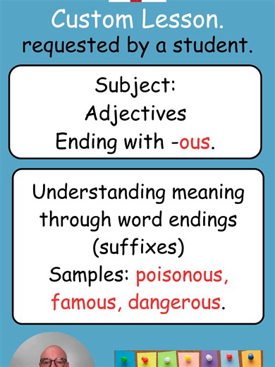 Suffix -ous. #englishgrammar #Englishteacher #englishlanguage #SpeakEnglish #suffixes