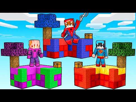 Trapped on SUPERHERO ISLANDS in Minecraft!
