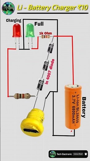 DIY Lithium Battery Charger (3.7V) #shorts #battery.