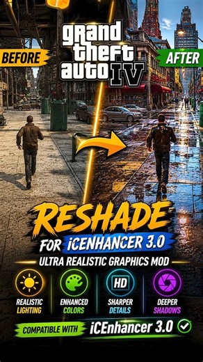 GTA IV Before vs After 😳 | iCEnhancer 3.0 Graphics Mod