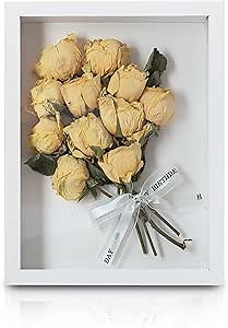 FuninCrea 8 x 10 Inch Shadow Box Frame, Wooden Shadow Boxes Display Cases Large 3D Box Frame for Tabletop Wall Hanging, Deep Shadow Box Memory Frame for DIY Crafts Photos Dry Flowers (White)