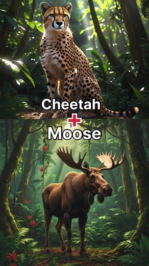 Cheetah X Moose Animal Hybrid Fusion #animalfusion #hybrid #animals #animalhybrid #fusion