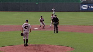 CLE@KC: Bauer deflects grounder, Kipnis turns two | 06/04/2017