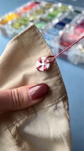 8.1K views · 65 reactions | Flower Buttons  Using the Lazy Daisy Stitch, securing under the button in the centre. This wraps the stitch around the button and keeps it useable. 勺 What do you think. . . #upcycledclothing #upcycledfashion #embroideredflowers #embroi | Easy Hobby | Facebook