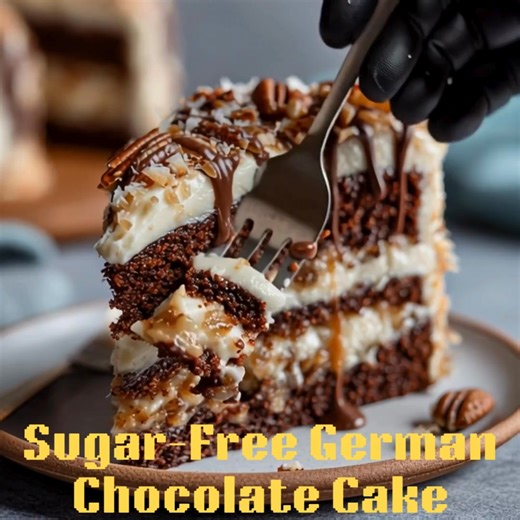 Sugar-Free Keto German Chocolate Cake 🇩🇪🍰 Rich chocolate layers filled with creamy coconut-pecan goodness — totally sugar-free and deeply satisfying! 📝 Ingredients Cake: 2 cups almond flour ½ cup cocoa powder 1 tsp baking powder ½ tsp salt ½ cup butter, melted ¾ cup allulose 4 large eggs ½ cup unsweetened almond milk 1 tsp vanilla extract Coconut-Pecan Frosting: ½ cup heavy cream ¼ cup butter ⅓ cup allulose 2 egg yolks ½ cup unsweetened shredded coconut ½ cup chopped pecans ½ tsp vanilla ext