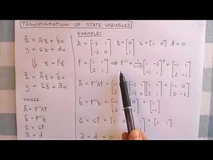 State variable control 7: Transformation of state variable models, Part 1