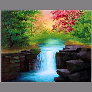 10K views · 748 reactions | Waterfall with Nature Acrylic Painting Color used : White, Crimson red, Cerulean blue, Orange, Cadmium yellow, Green, Black #art #artist #artwork #acrylic #painting #eldrawingarts #acrylicpainting #landscapepainting | El Drawing Arts | Facebook