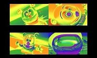 Mix of 4 videos from youtube : Gummy Bear Song HD (Four Trippy Rainbow Versions at Once)